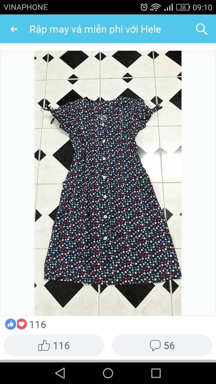 Rập đầm chữ A cộc tay có cúc size M