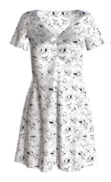 Rập đầm loe ngắn tay khoét cổ chữ V ngắn hơn size XXS-XXL