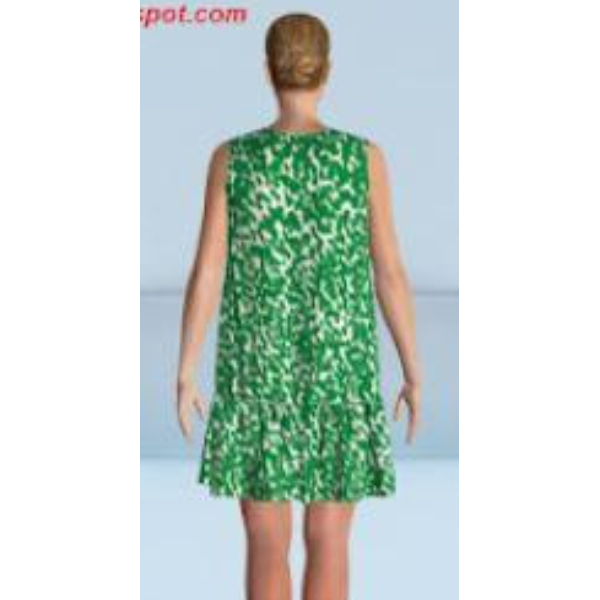 Rập đầm suông không tay xếp nếp phần dưới size XXS-XXL - Image 2