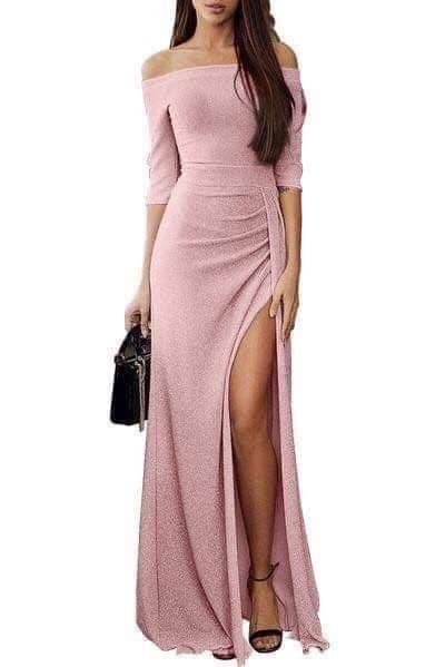 Rập đầm tay nhỏ trễ vai xẻ tà size XS-L