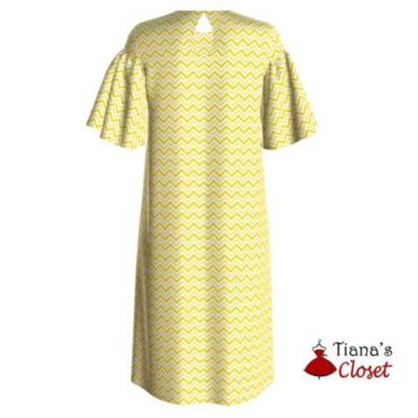 Rập đầm tunic tay ngắn xòe - Image 2